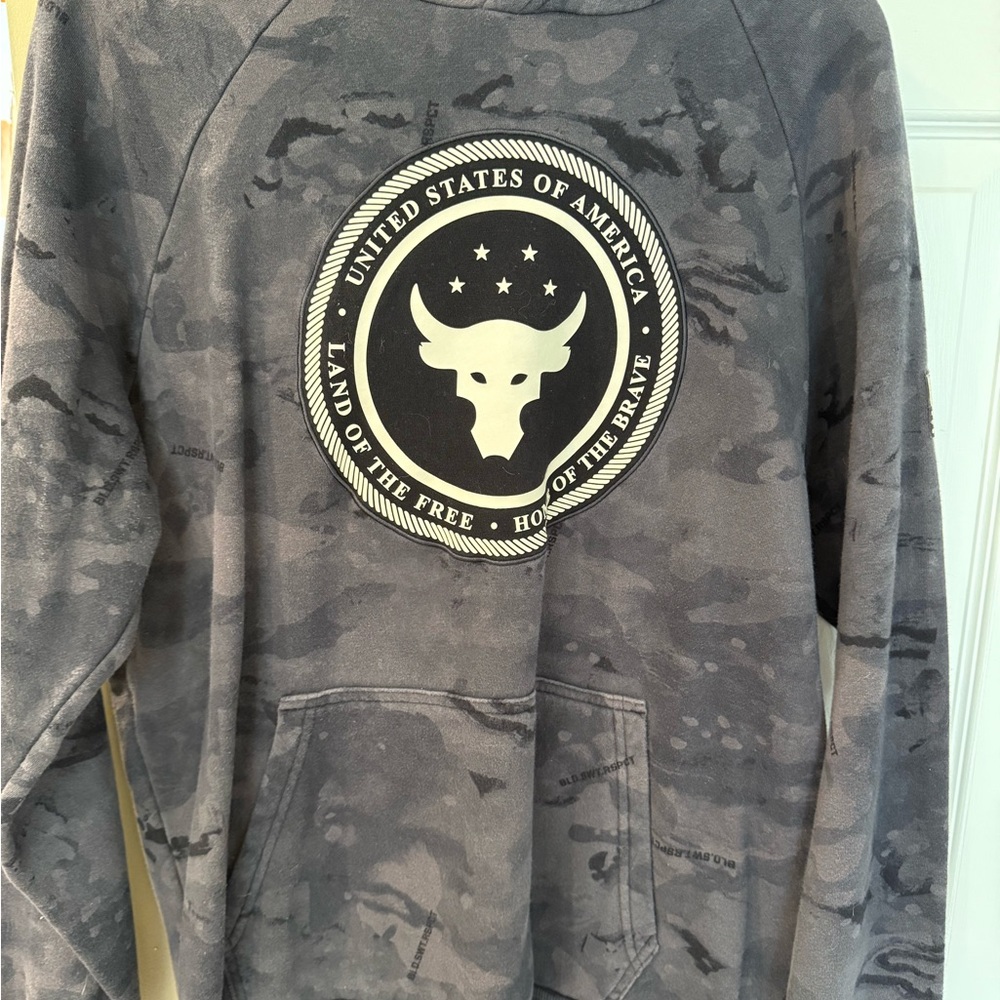 Men's Gray Project Rock Under Armour Camouflage Sweater